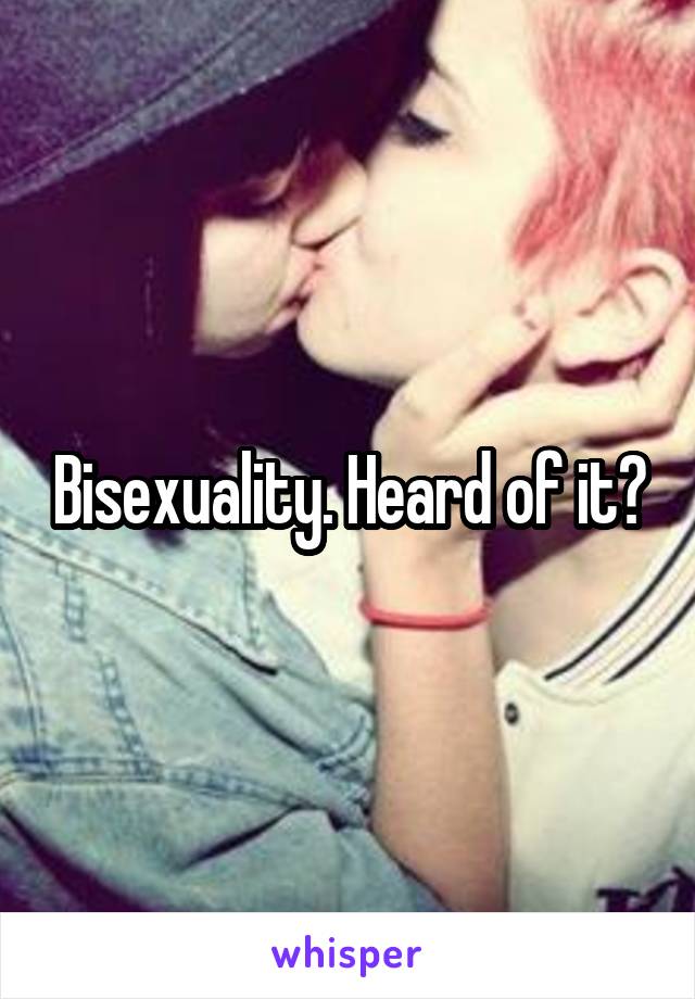 Bisexuality. Heard of it?