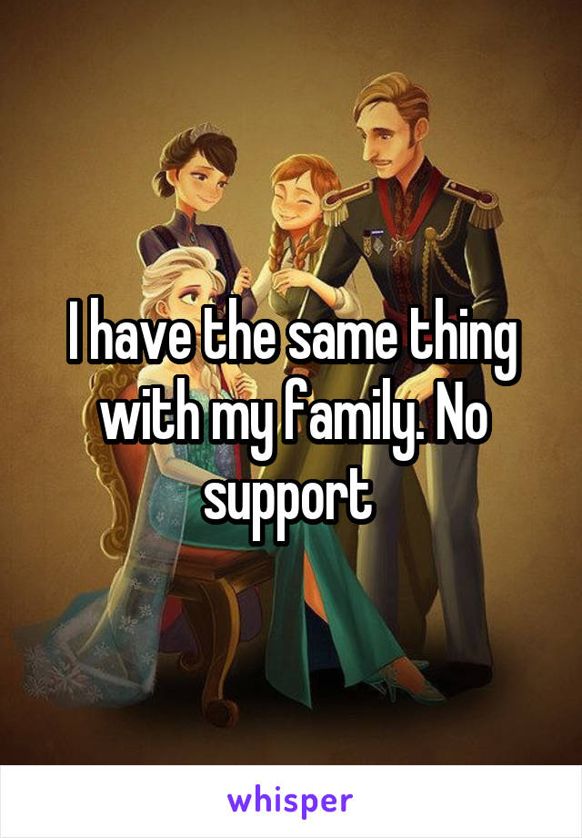 I have the same thing with my family. No support 
