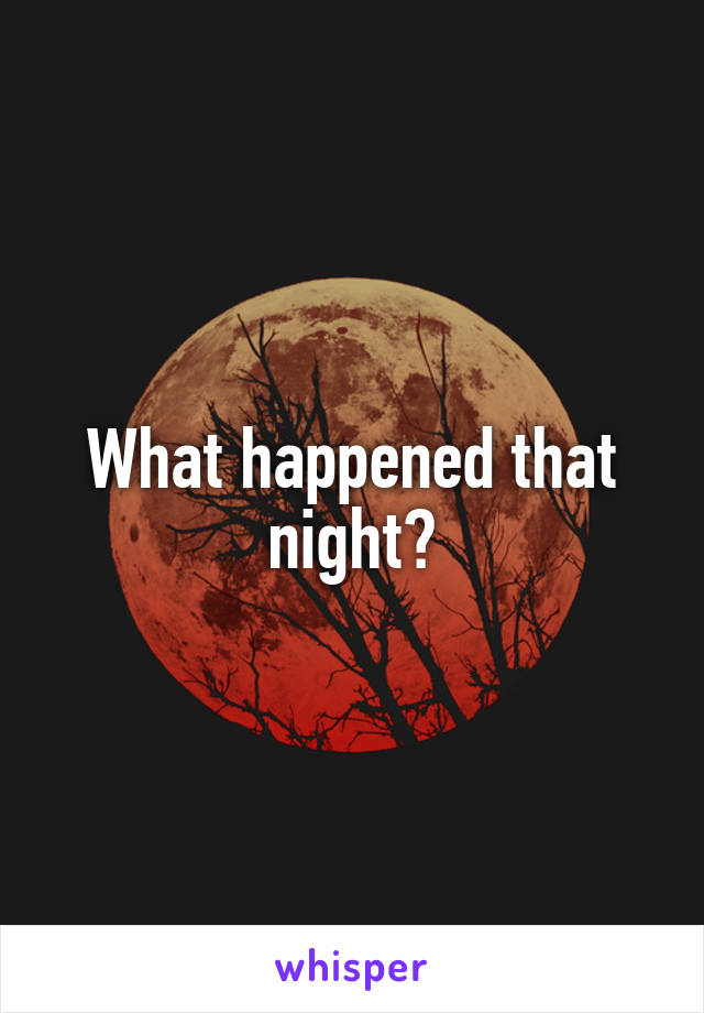 What happened that night?