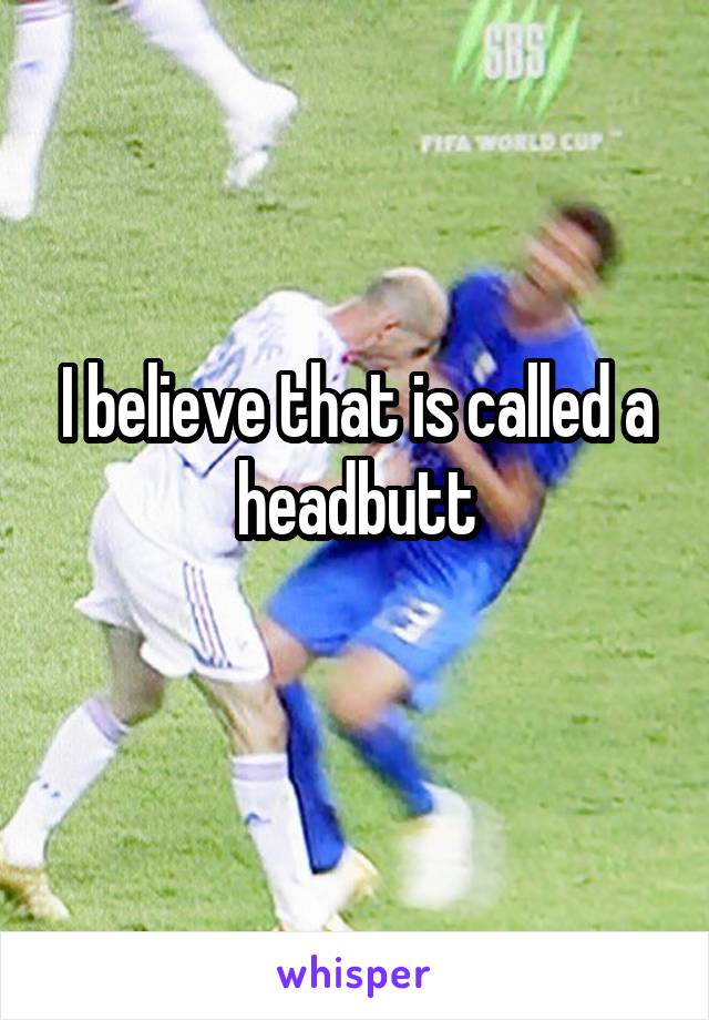 I believe that is called a headbutt
