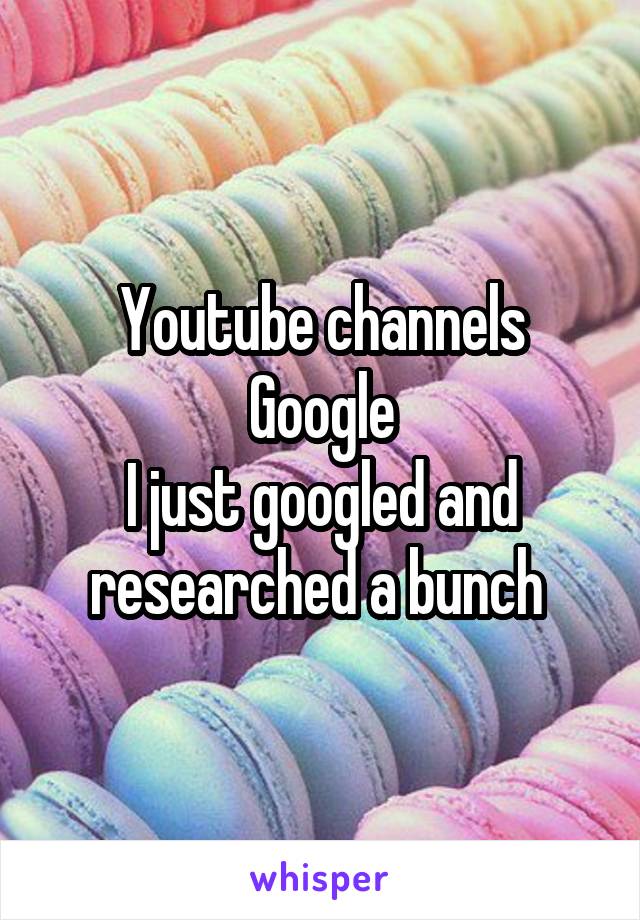 Youtube channels
Google
I just googled and researched a bunch 