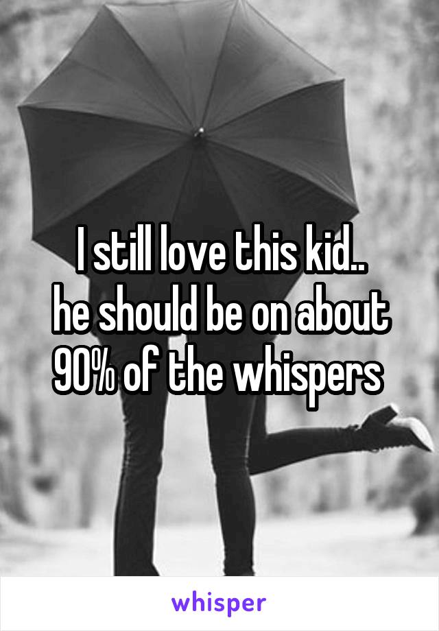 I still love this kid..
he should be on about 90% of the whispers 