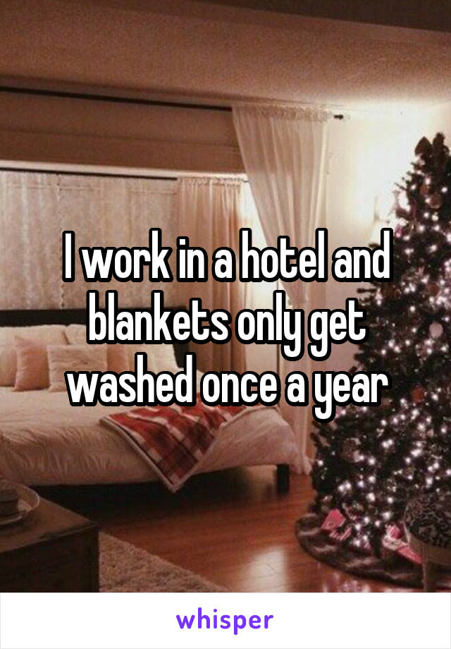 I work in a hotel and blankets only get washed once a year