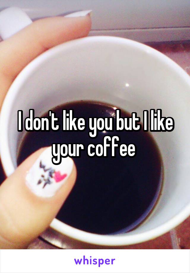 I don't like you but I like your coffee 