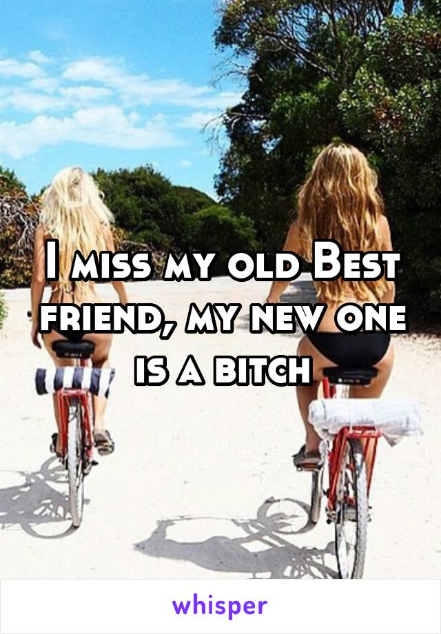 I miss my old Best friend, my new one is a bitch