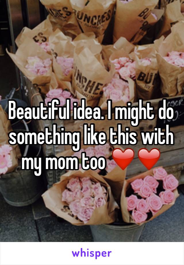 Beautiful idea. I might do something like this with my mom too ❤️❤️