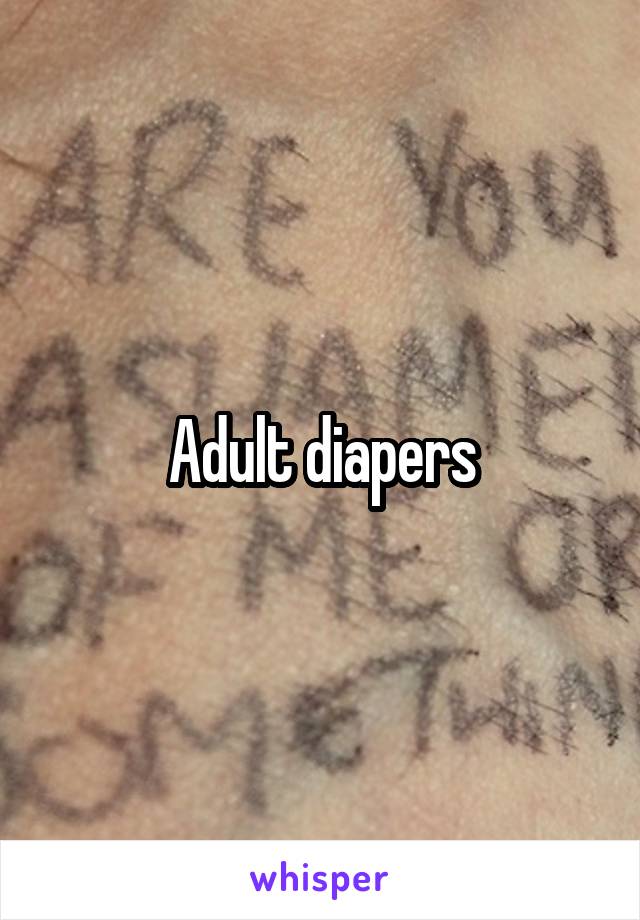 Adult diapers