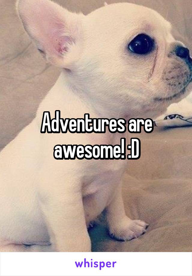 Adventures are awesome! :D