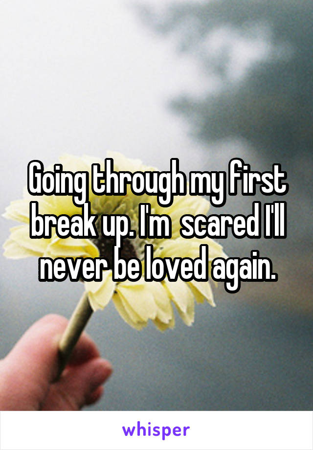 Going through my first break up. I'm  scared I'll never be loved again.