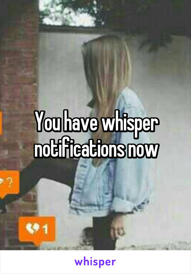 You have whisper notifications now