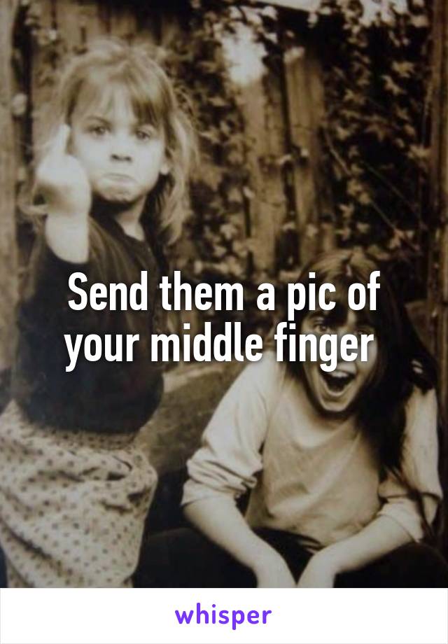 Send them a pic of your middle finger 