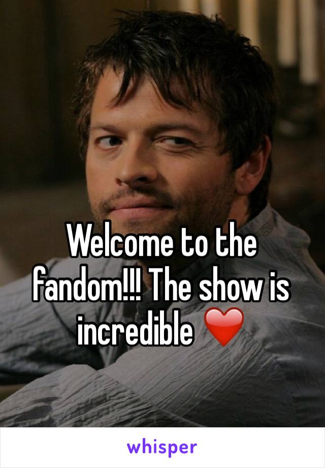 Welcome to the fandom!!! The show is incredible ❤️