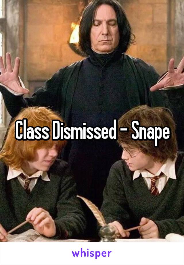 Class Dismissed - Snape