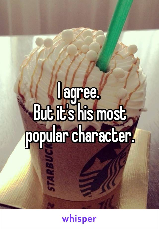 I agree. 
But it's his most popular character.