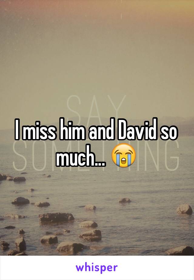 I miss him and David so much... 😭