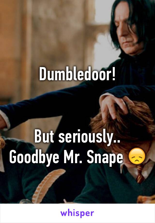 Dumbledoor!


But seriously.. 
Goodbye Mr. Snape 😞