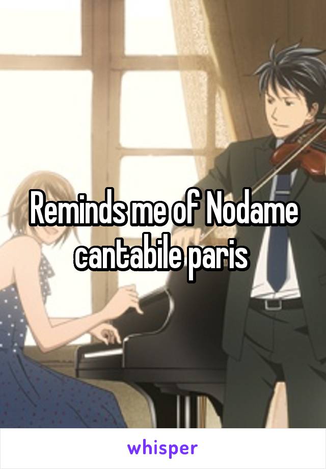 Reminds me of Nodame cantabile paris 