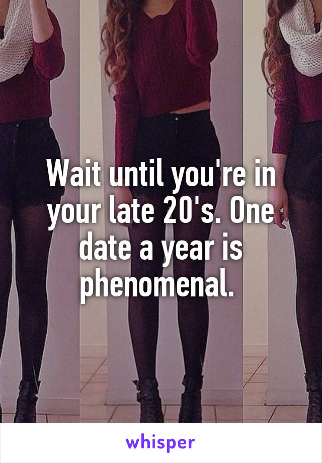 Wait until you're in your late 20's. One date a year is phenomenal. 