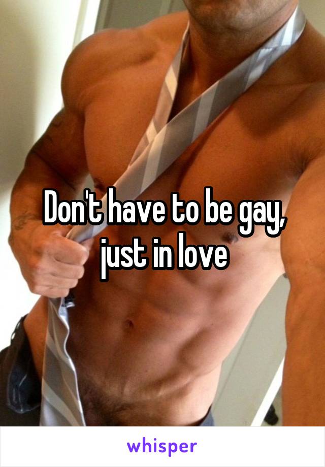 Don't have to be gay, just in love