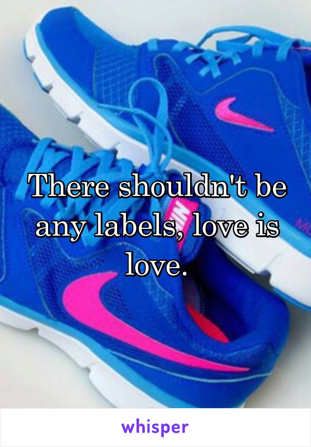 There shouldn't be any labels, love is love.