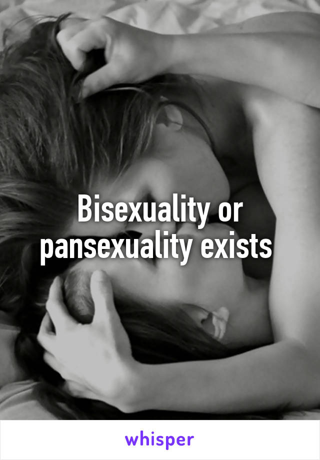 Bisexuality or pansexuality exists 