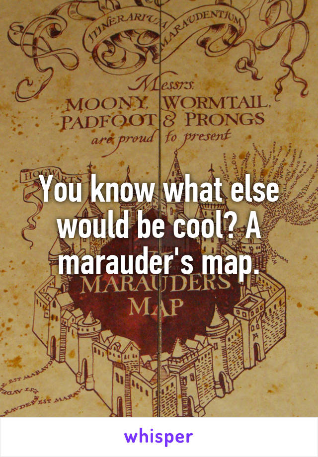 You know what else would be cool? A marauder's map.