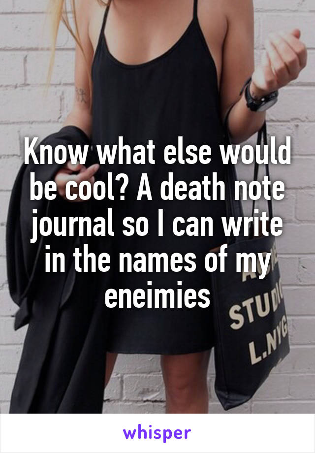 Know what else would be cool? A death note journal so I can write in the names of my eneimies