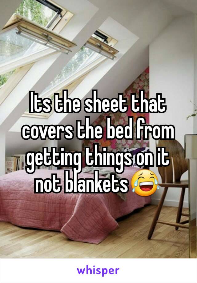 Its the sheet that covers the bed from getting things on it not blankets😂