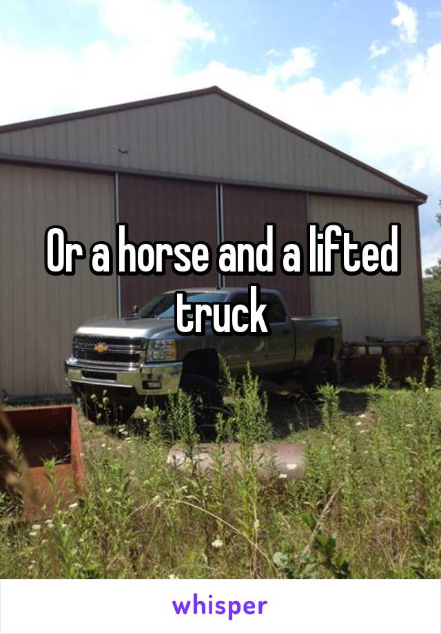 Or a horse and a lifted truck
