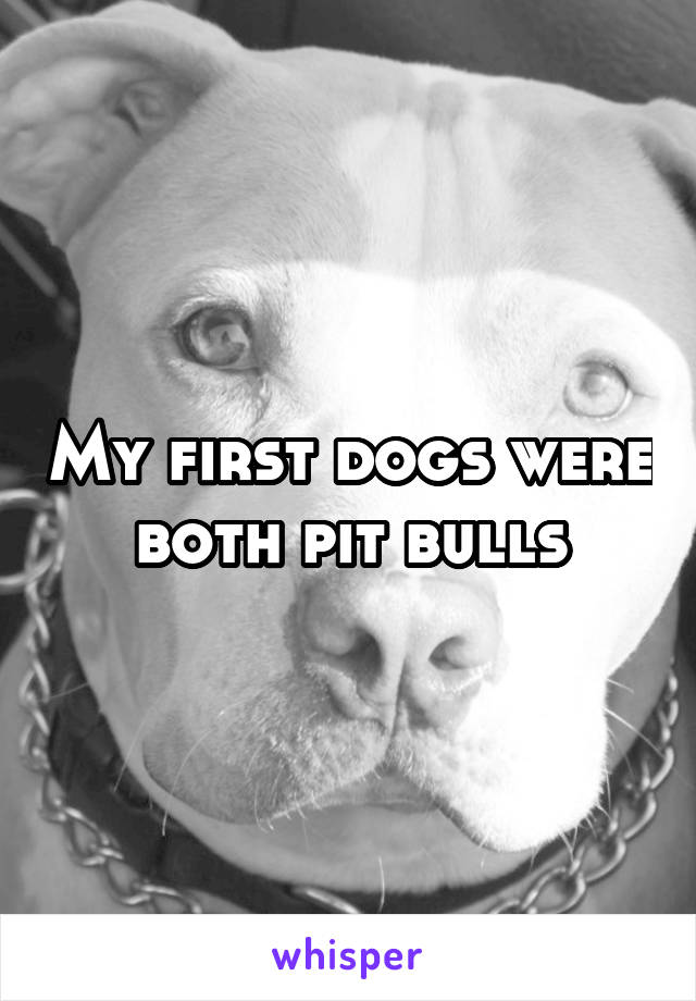 My first dogs were both pit bulls