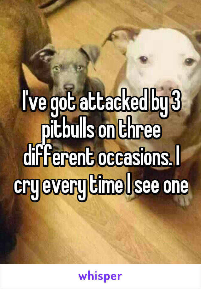 I've got attacked by 3 pitbulls on three different occasions. I cry every time I see one