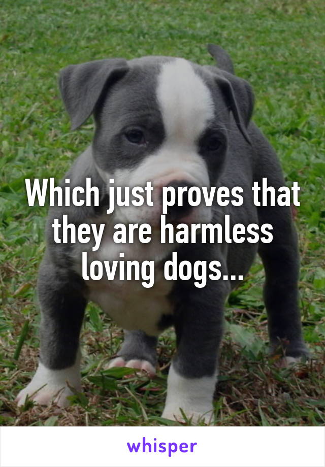 Which just proves that they are harmless loving dogs...