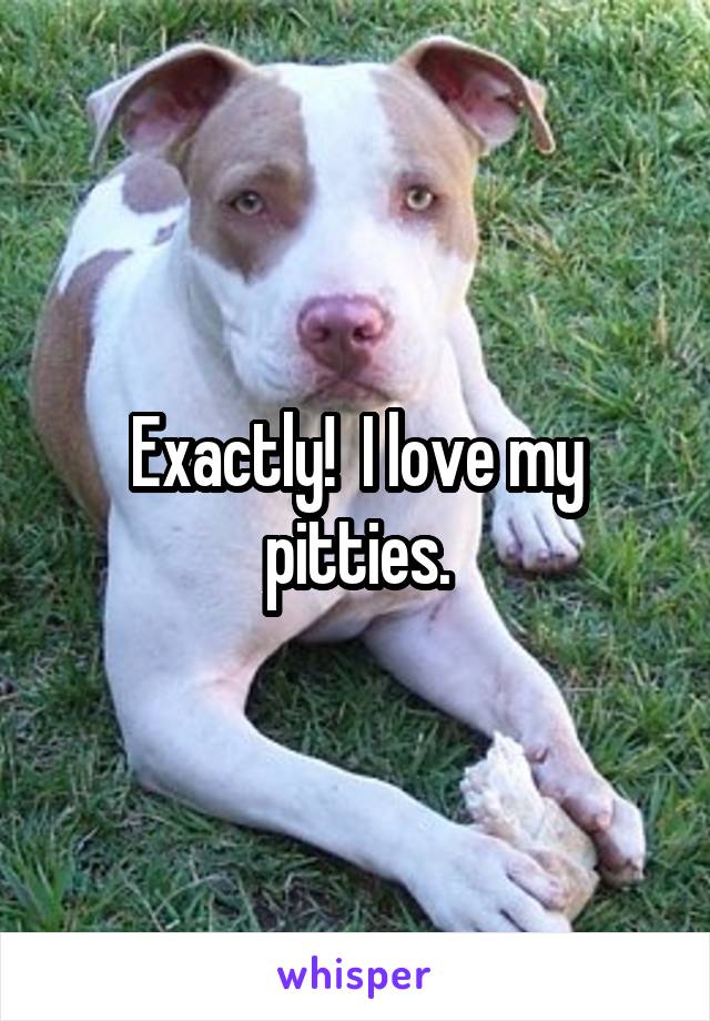 Exactly!  I love my pitties.