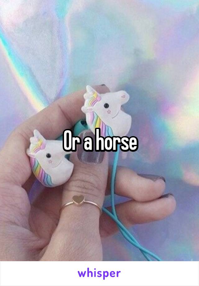 Or a horse