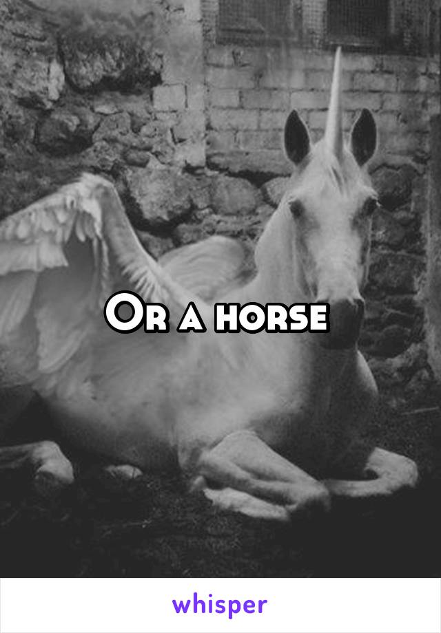 Or a horse 