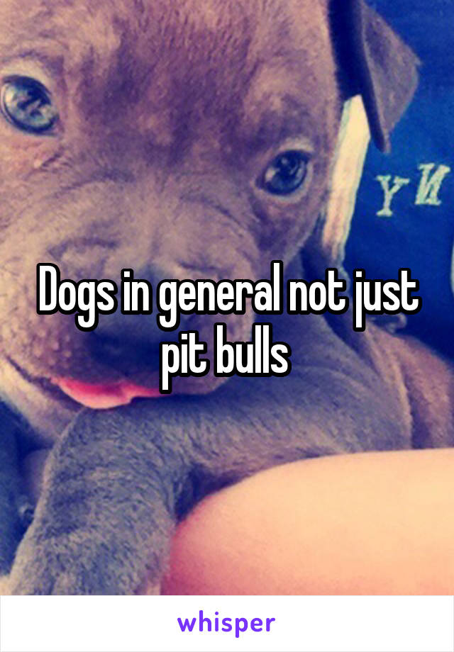 Dogs in general not just pit bulls 