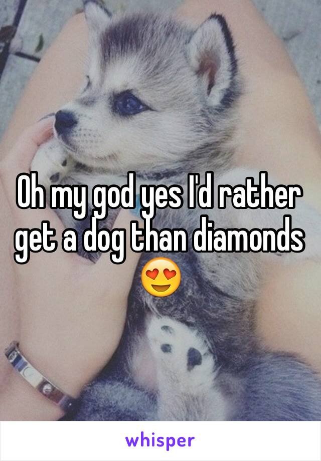 Oh my god yes I'd rather get a dog than diamonds 😍