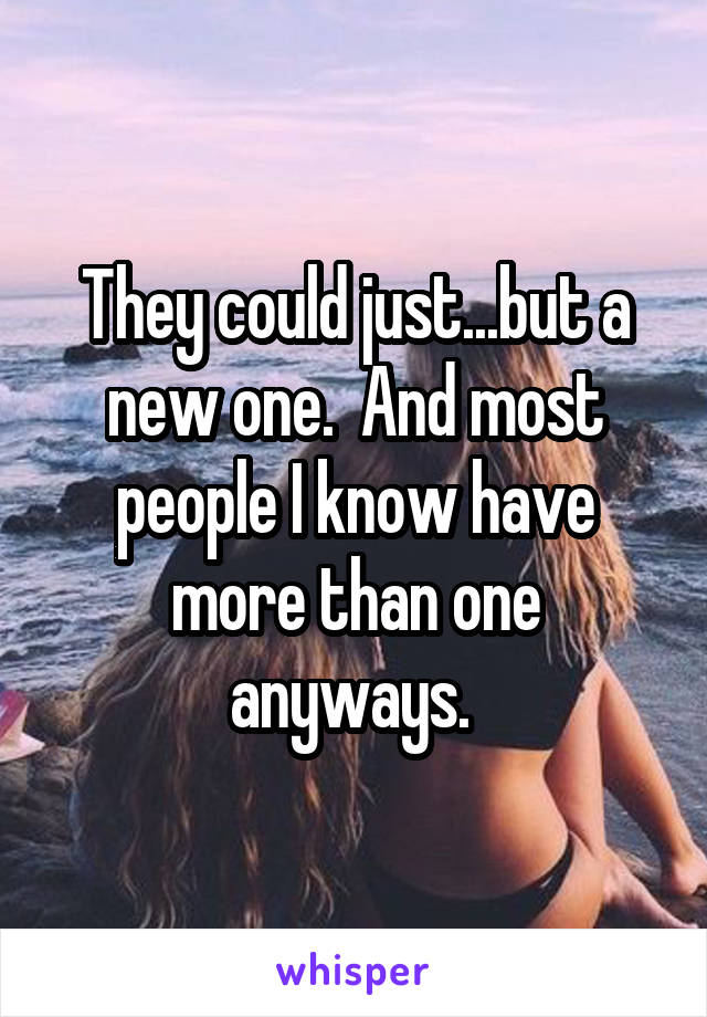 They could just...but a new one.  And most people I know have more than one anyways. 