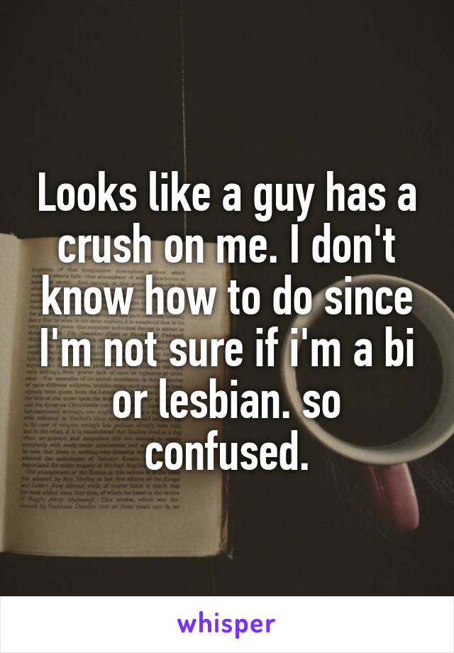 Looks like a guy has a crush on me. I don't know how to do since I'm not sure if i'm a bi or lesbian. so confused.