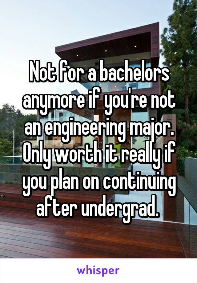 Not for a bachelors anymore if you're not an engineering major. Only worth it really if you plan on continuing after undergrad. 