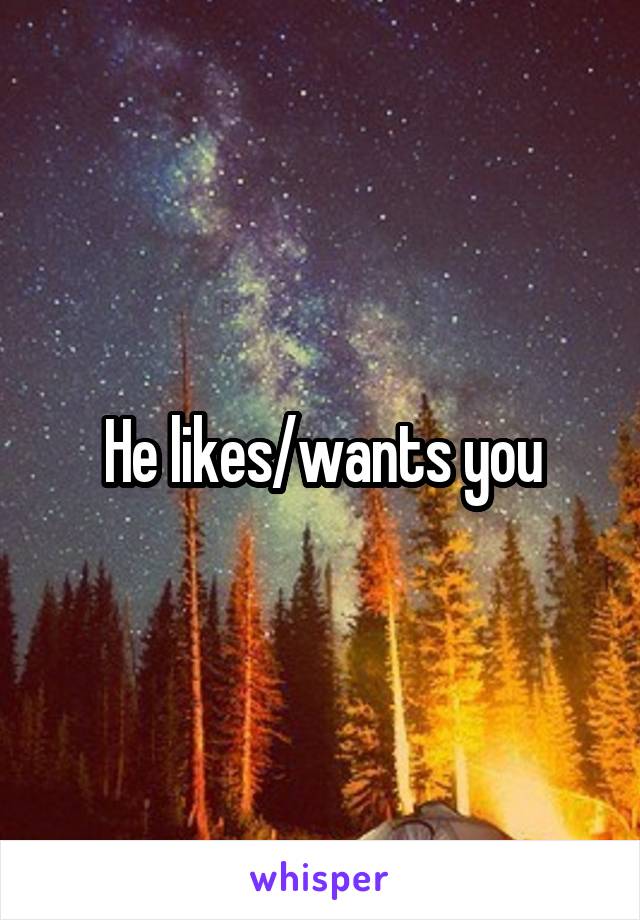 He likes/wants you