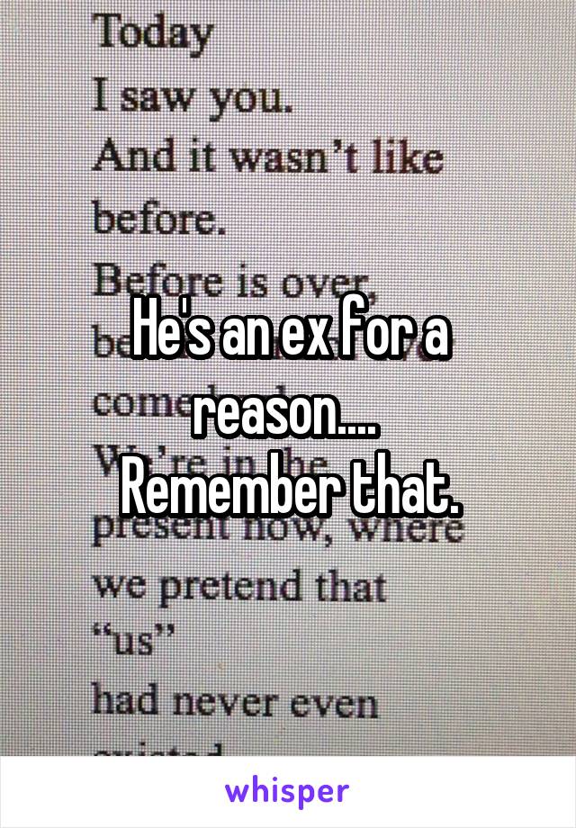 He's an ex for a reason.... 
Remember that.
