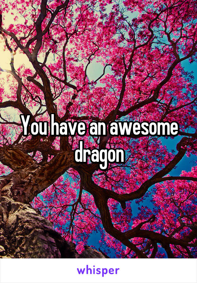 You have an awesome dragon