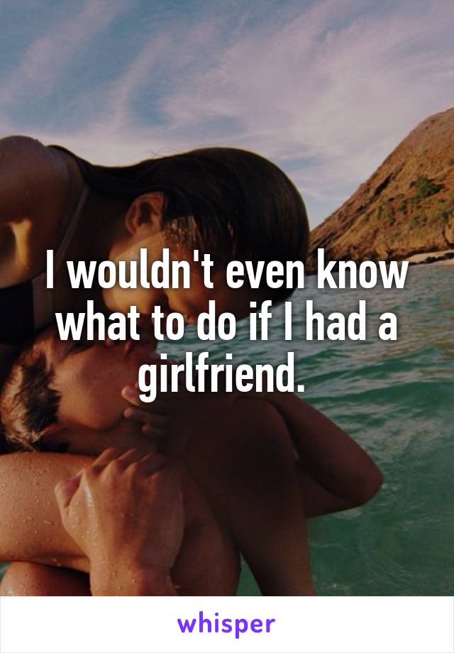 I wouldn't even know what to do if I had a girlfriend. 