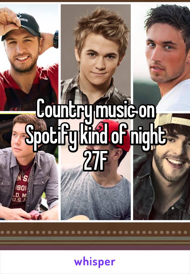 Country music on Spotify kind of night
27F