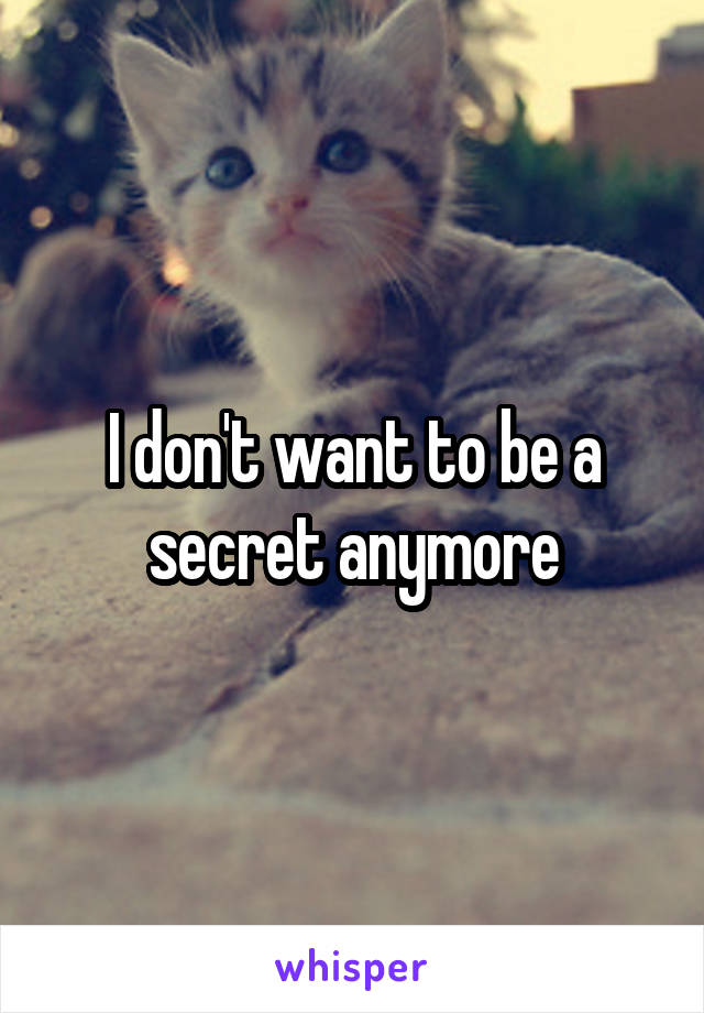 I don't want to be a secret anymore