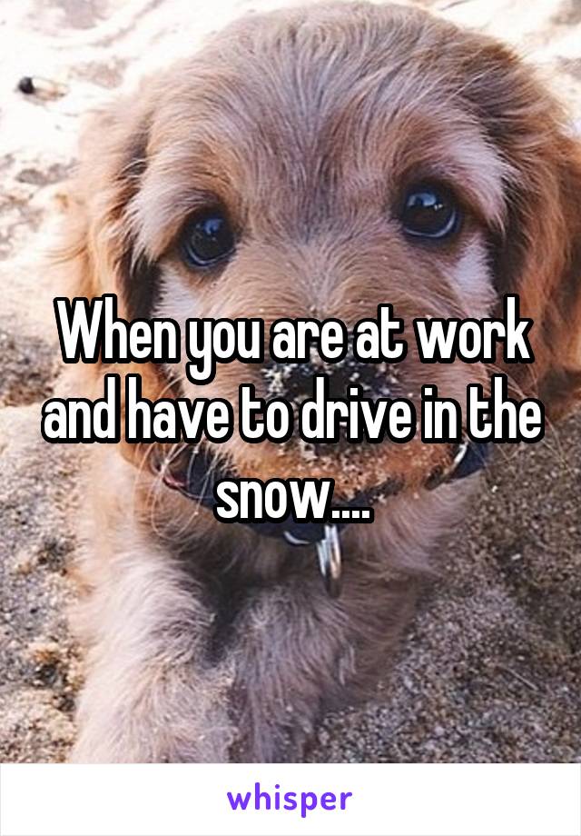 When you are at work and have to drive in the snow....