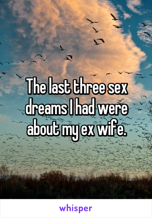 The last three sex dreams I had were about my ex wife.