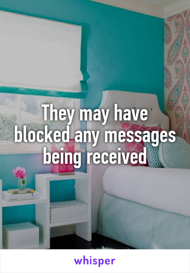 They may have blocked any messages being received