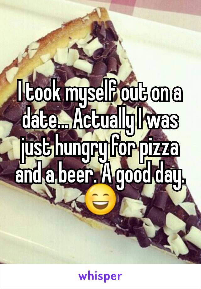 I took myself out on a date... Actually I was just hungry for pizza and a beer. A good day. 😄